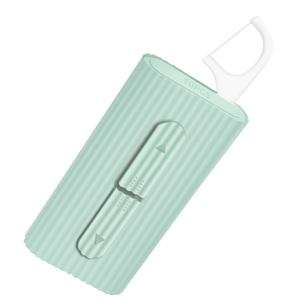 Dental Floss in Box. Portable Case, Storage 10 Picks Adult The Best Tool for Cleaning Teeth and Oral Care is Perfect for Dinners, Dating, Travel, Hotels.(Green)