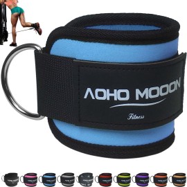 AOHO MOOON Comfortable Adjustable Ankle Straps for Cable Machines Women, Gym Workout Leg Strap, Ankle Cuffs for Glute Workouts, Foot Straps for Kickback, One Size Fit All with D Ring