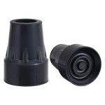 Walking Cane Tips 3/4 Inch Heavy Duty Black Cane Rubber Tips Replacement, 2Pack