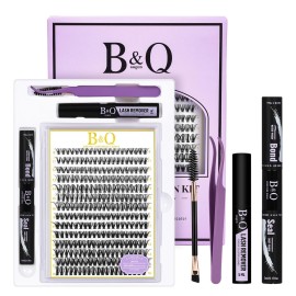 B&Q Lash Clusters 280PCS Natural Eyelash Clusters 30D 40D D 12-18MIX Individual Lash Wispy Eyelash Extension with Soft Thin Band Classic Look Pestaas Postizas Comfortable DIY at Home