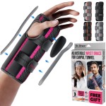 DR. BRACE Adjustable Wrist Brace Night Support for Carpal Tunnel, Doctor Developed, Upgraded with Double Splint & Therapeutic Cushion,Hand Brace for Pain Relief,Injuries,Sprains (L/XL Left Hand, Black-Pink)