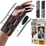 DR. BRACE Adjustable Wrist Brace Night Support for Carpal Tunnel, Doctor Developed, Upgraded with Double Splint & Therapeutic Cushion,Hand Brace for Pain Relief,Injuries,Sprains (S/M Right Hand, Black-Orange)