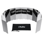 Ohuhu Camp Stove Windscreen 12 Plates Aluminum Folding Portable Camping Stove Windshield Cooker Stove Wind Screen with Carry Bag, for Camping Picnic, Backpacking, Cooking