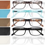 Gaoye Reading Glasses Blue Light Blocking, Readers for Women Men Anti Glare Filter Lightweight Spring Hinge Eyeglasses (5-pack Mix Color with Case, 2.25)