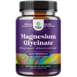 Pure Magnesium Glycinate Supplement 400mg Per Serving - Vegan High Absorption Chelated Magnesium Capsules for Women & Men with Elemental 400mg for Mood Sleep and Relaxation Support - 240 Count
