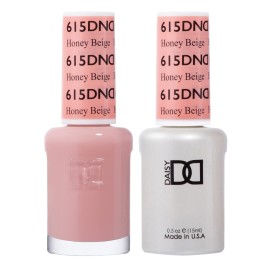 DND Gel Polish Set, Beige Nude Collection, UV/LED Gel Polish and Air Dry Nail Lacquer, Matching Chip-Free Polish Duo, 615 Honey Beige, 0.5 Fl Oz