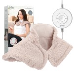 Pure Enrichment PureRadiance Neck & Shoulder Luxury Heating Pad for Pain Relief, Patented Design, Soft Faux Fur & Micromink, 6 Heat Settings, Machine Washable, Universal Fit, 16 x 22 (Rose Quartz)