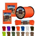 HERCULES Type III Paracord 550 Paracord Rope Parachute Cord, 250\' Neon Orange for Camping Cord, Survival Rope