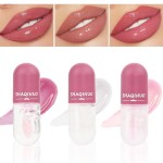 BINGBRUSH 3 Pcs Color Changing Lip Gloss Lip Oil Tinted, Pink Magic Mood Lipstick,Temperature Color Change Lip Stain Lip Balm, Long Lasting Lips Will Not Dry Out,Lip Changing Color Lipstick