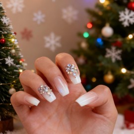 Coolnail 24pcs/kit UV Shiny Red Fake Nails Square Artificial Short False Nail Tips for Office Home Wear Faux Ongle Free Adhesive Tapes