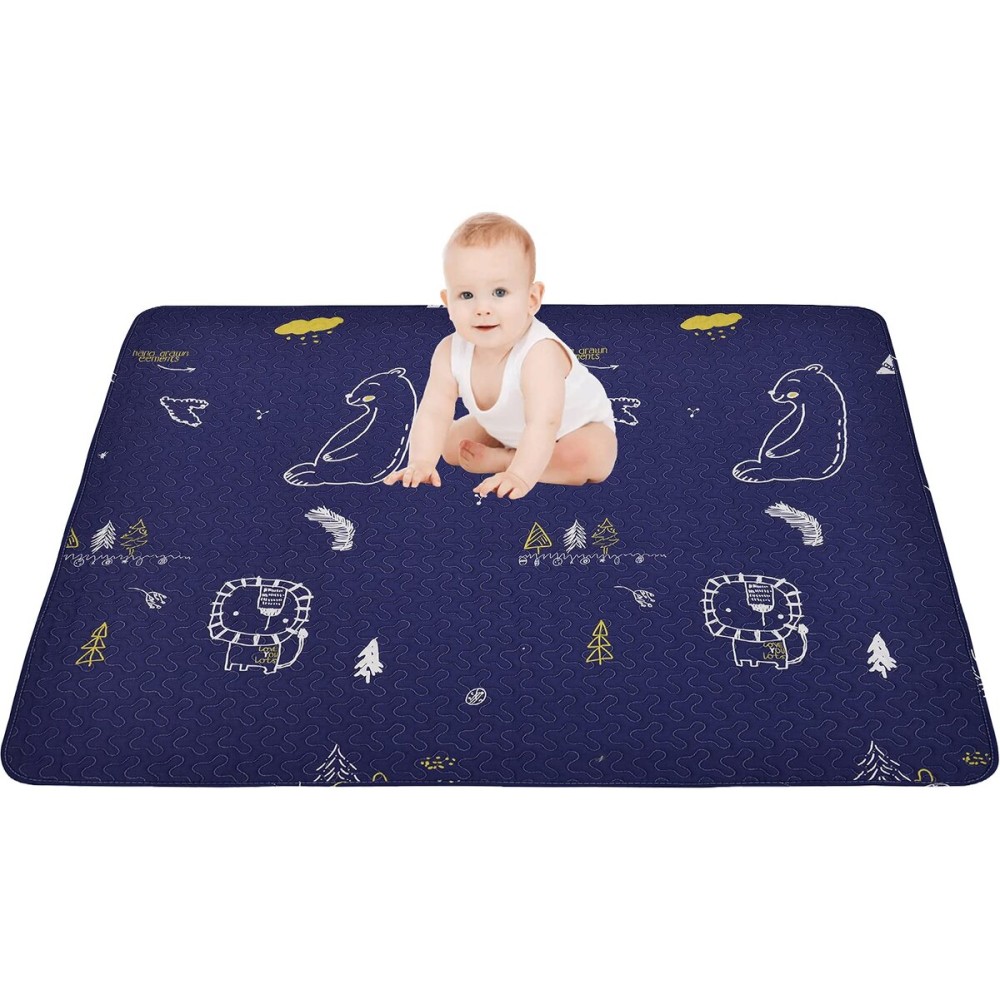 50x50 Play Mat for Playpen Foldable Baby Play Mat Large Tummy Time Mat, Non Slip Washable Baby Play Mats for Floor, Portable Travel Baby Crawling Mats for Toddlers and Infants