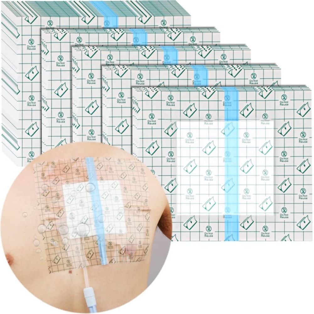 Waterproof Shower Protector | 10x12 Inch Dialysis Catheter Shower Cover Large | Without Glue in The Center for Chest Chemo Port Picc Line PD Peritoneal Dialysis Accessories Bandage (Pack of 14)