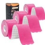 Kinesiology Tape Pro Athletic Sports (3 Rolls,60 Precut Strips) Waterproof Breathable Latex Free Tape for Ankle Wrists Knees Elastic Running Tennis Swimming Football Sports Activities Tapes(Pink)