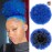 Rosmile Afro Puff Drawstring Ponytail Extension for Black Women - Premium Blue 80 Gram Short Synthetic Clip-on Kinky Curly Bun for Natural Hair