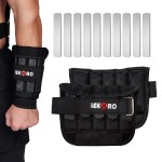LEKRO Wrist Arm Weights, Adjustable Wrist Weights, Removable Wrist Ankle Weights for Men Women, for Fitness, Walking, Jogging, Workout, Running, 1Pair 2 Pack (Adjustable Wrist Arm Weights 2.2 LBS)