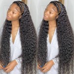 Deep Wave Lace Front Wigs Human Hair 180% Density Curly Lace Front Wig Human Hair Wet and Wavy Wig 13x4 HD Lace Frontal Wigs 20 Inch Glueless Curly Wigs for Black Women Pre Plucked