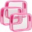 F-color TSA Approved Toiletry Bag 3 Medium - Clear Toiletry Bag Clear Makeup for Women, Quart Size Travel Bag, Carry on Airport Airline Compliant Bag, Matte Rose Red(for age 12 or above)