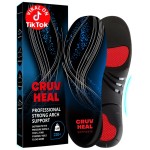 220+ lbs Plantar Fasciitis High Arch Support Insoles Men Women - Orthotic Shoe Inserts - Boot Work Shoe Insole (L, Blue)