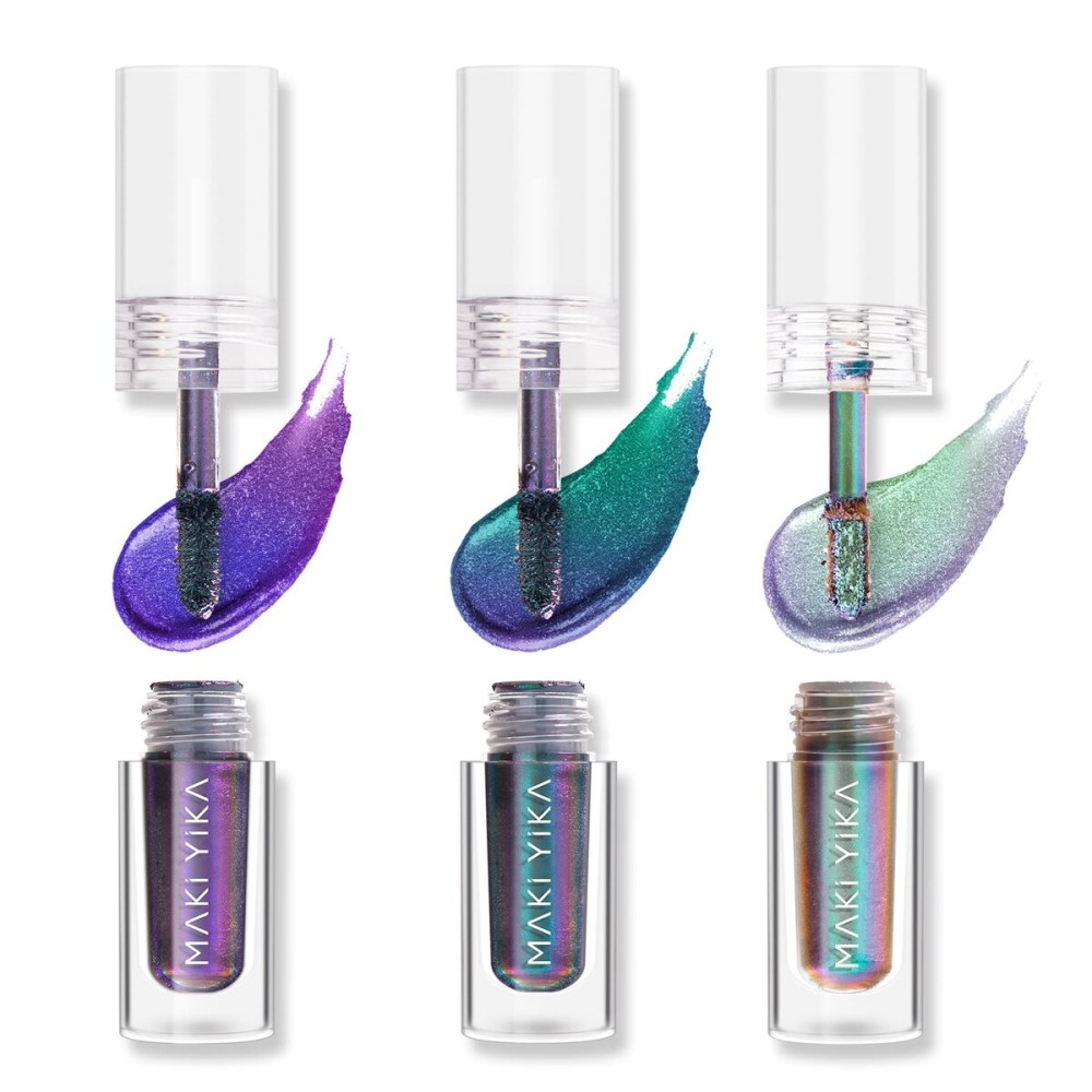MAKI YIKA 3Pc Glitter Eyeshadow Liquid Multichrome Eyeshadows Long Lasting, Metallic Chameleon Eye Shadow Smudgeproof Holographic Eye Topper Glitters (1+3+6)