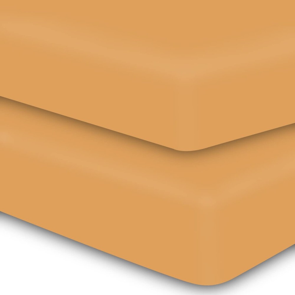 MOONQUEEN 2-Pack Baby Fitted Crib Sheets - Soft Breathable Microfiber Toddler Nursery Sheet Set for Boys and Girls, Fits Standard Size Crib Mattress 28 x 52 x 8in, orangey