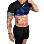 FUXERT Sauna Shirt for Men Sweat Sauna Suit for Gym Exercise Compression Shirt Workout Shapewear (SOBK 3XL)