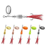 TRUSCEND Well-Made Rooster Tail Fishing Lures with Flash Copper Body and Blade, Two-Way Spinning Spoons System Fishing Spinners for Jigging, Freshwater Crappie Jigs, Blade Bait for Bass Trout Walleye
