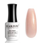RARJSM Nude Gel Polish Jelly Gray Pink Gold Glitter Neutral Color Skin Tone Shimmer Pigment Gel Nail Polish 15ml Single Bottle Sparkle Pink Natural Soak off UV LED Cured for Home Salon DIY Nail Art