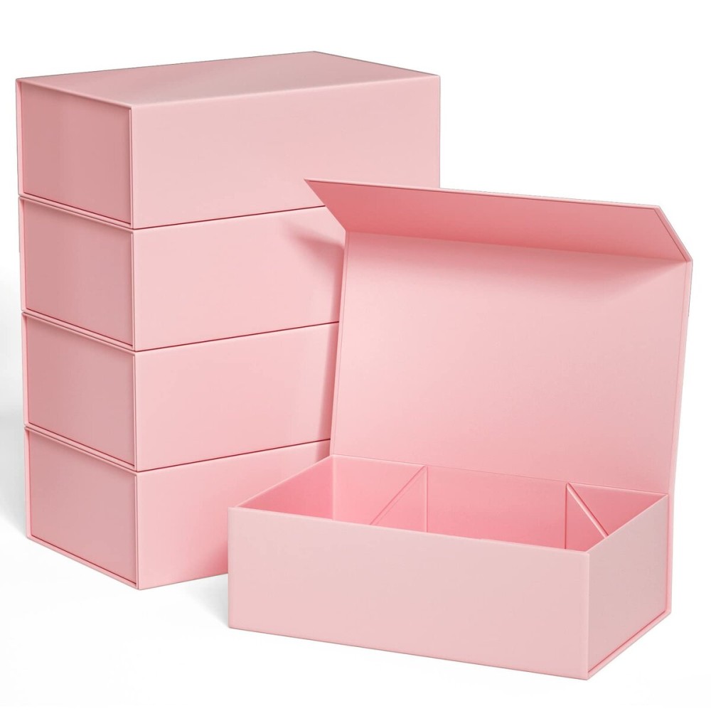 Gift Boxe 10 x 6 x 3 with Magnetic Closure Lid Gift Boxes for Presents,Bridesmaid Gifts Box,Cute Box,Birthday Gift box,Luxury for Gift Packaging, Magnetic Gift Box for Wrapping Gifts (Pink/5PCS)