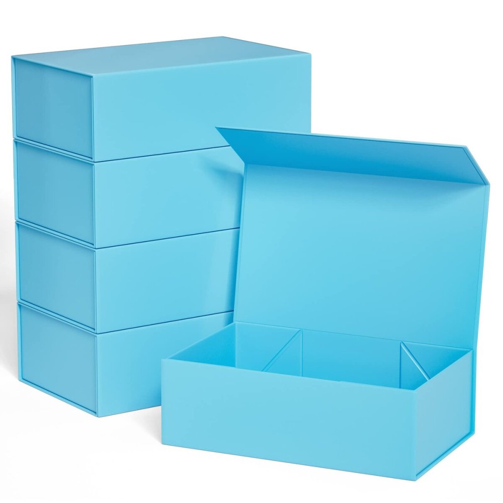 Gift Boxe 10 x 6 x 3 with Magnetic Closure Lid Gift Boxes for Presents,Bridesmaid Gifts Box,Cute Box,Birthday Gift box,Luxury for Gift Packaging, Magnetic Gift Box for Wrapping Gifts (Blue/5PCS)