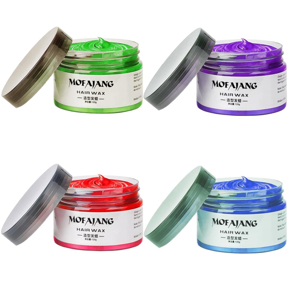 Temporary Hair Color Chalk For Kids, Hair Wax Color For 4 5 6 7 8 9 Year Old Girl Gifts, Birthday,Party, Cosplay DIY, Children\'s Day, Halloween, Christmas (4, Red Blue Purple Green)