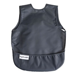 Tiny Twinkle Mess Proof Baby Bib for Boys | Waterproof Toddler Bib for Eating | Baby Apron for Feeding, Machine Washable | Perfect Shower Gift (Charcoal, 6-24M)