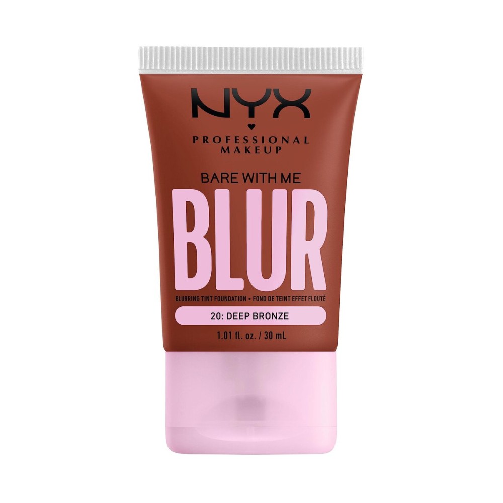 NYX PROFESSIONAL MAKEUP Bare With Me Blur Skin Tint Foundation Make Up with Matcha, Glycerin & Niacinamide - Deep Bronze