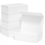 ROSTELACK Gift Box, 10\' x 6\' x 3\', 5PCS, White, Luxury Gift Packaging with Magnetic Closure Lid, Ideal for Christmas, Thanksgiving, Wedding, Mother\'s Day, Birthday Gifts