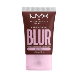 NYX PROFESSIONAL MAKEUP Bare With Me Blur Skin Tint Foundation Make Up with Matcha, Glycerin & Niacinamide - Mocha