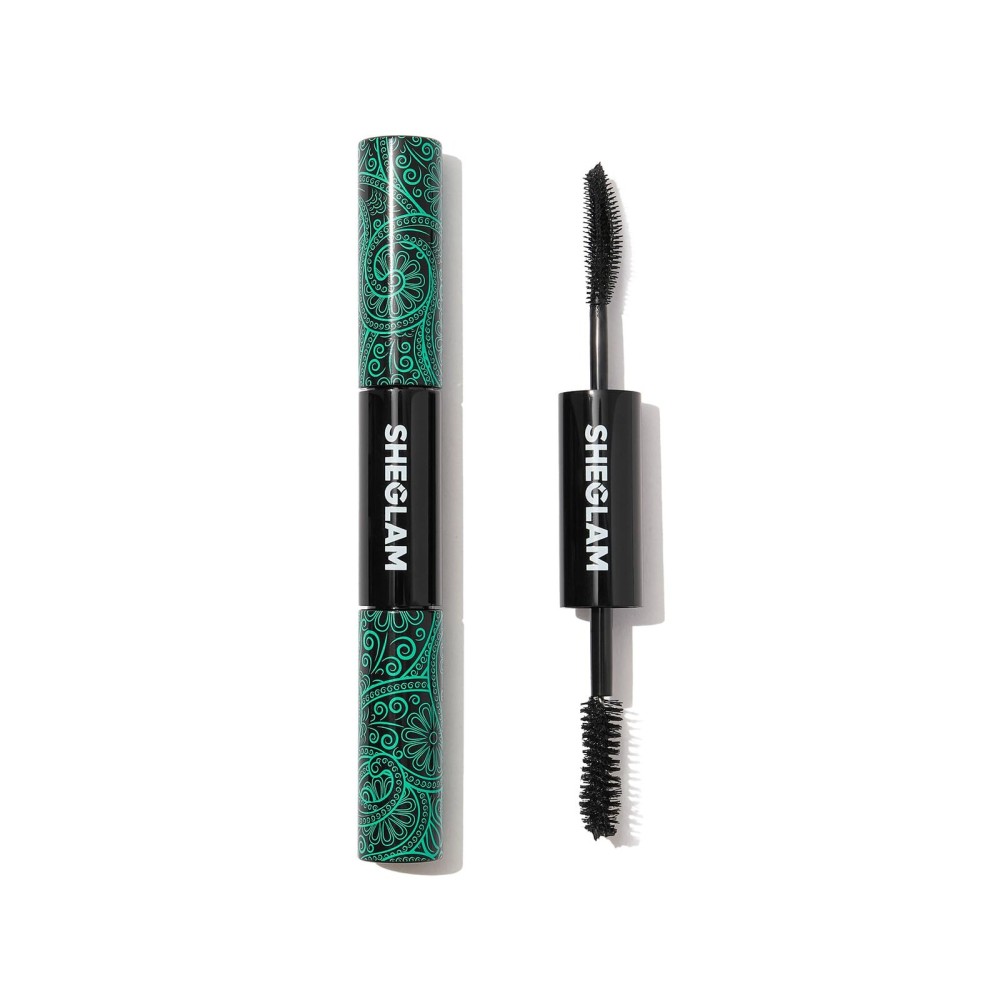 SHEGLAM 2 In 1 Black Volume and Length Waterproof Mascara Long Lasting Dual-Ended Tubing Eye Makeup