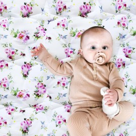 50 X 50 Baby Playpen Mat Fit for TODALE and Dripex Baby Playpen, One-Piece Crawling Mat Non Slip Padded Baby Mats for Playing 50x50 Inches, Floral
