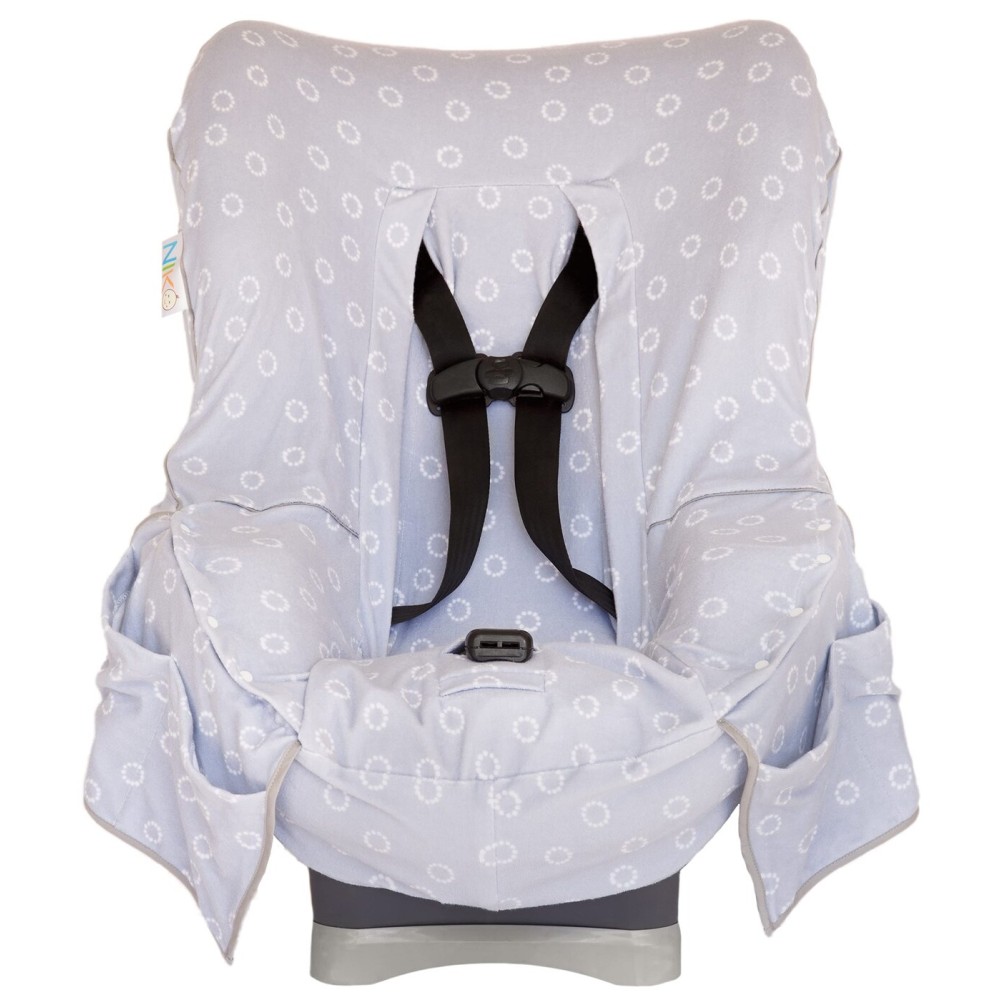 Niko Easy-Wash Children\'s Car Seat Cover & Liner - Gray Cotton Blend Terry - Fits Most Toddler Car Seats - Universal Fit - Waterproof SEAT Bottom - Machine Wash and Dry