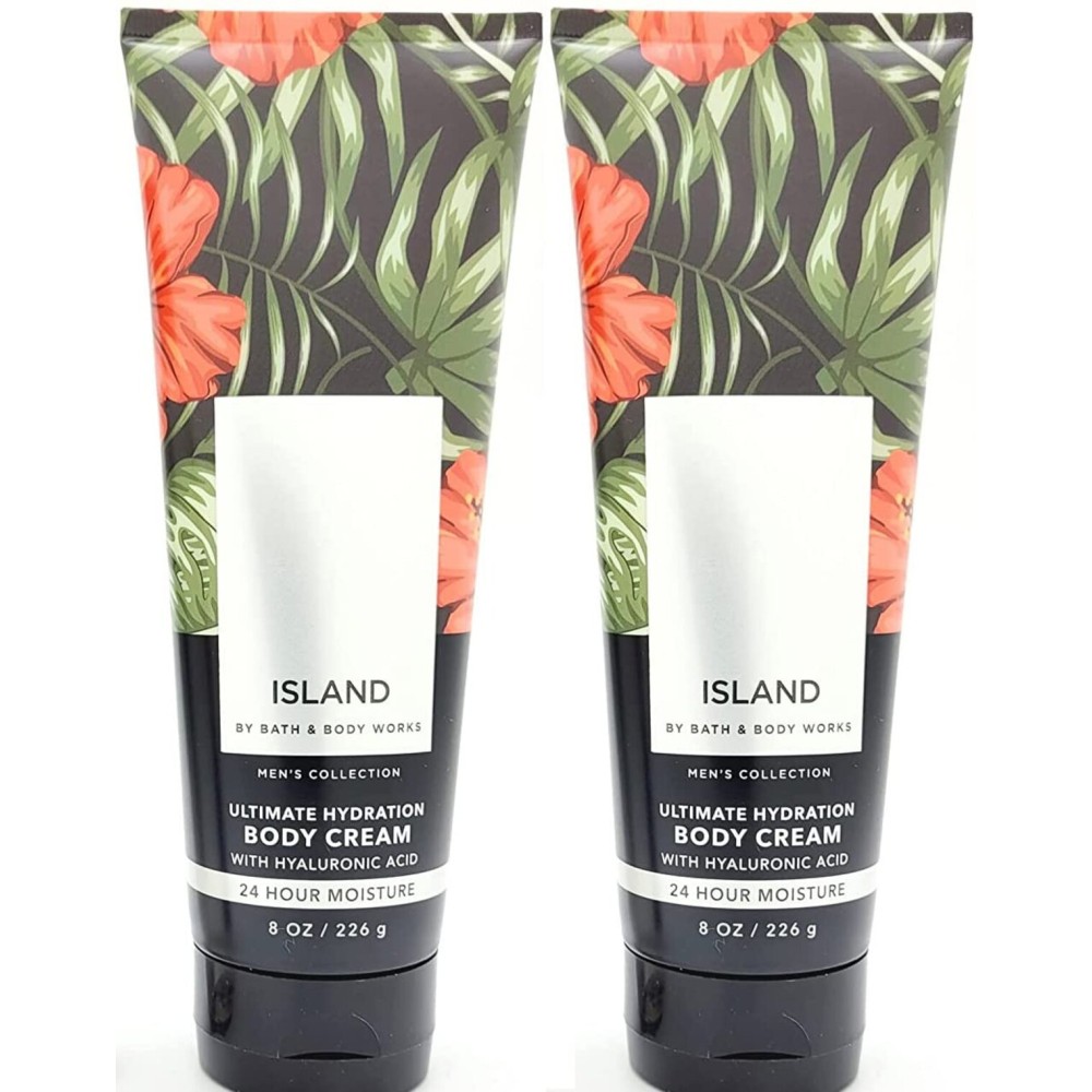 Bath & Body Works Bath and Body Works Island Men\'s Collection Ultimate Hydration Ultra Shea Cream 8 Oz 2 Pack (Island) green 1 pounds 16 Ounce