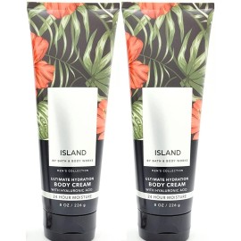 Bath & Body Works Bath and Body Works Island Men\'s Collection Ultimate Hydration Ultra Shea Cream 8 Oz 2 Pack (Island) green 1 pounds 16 Ounce