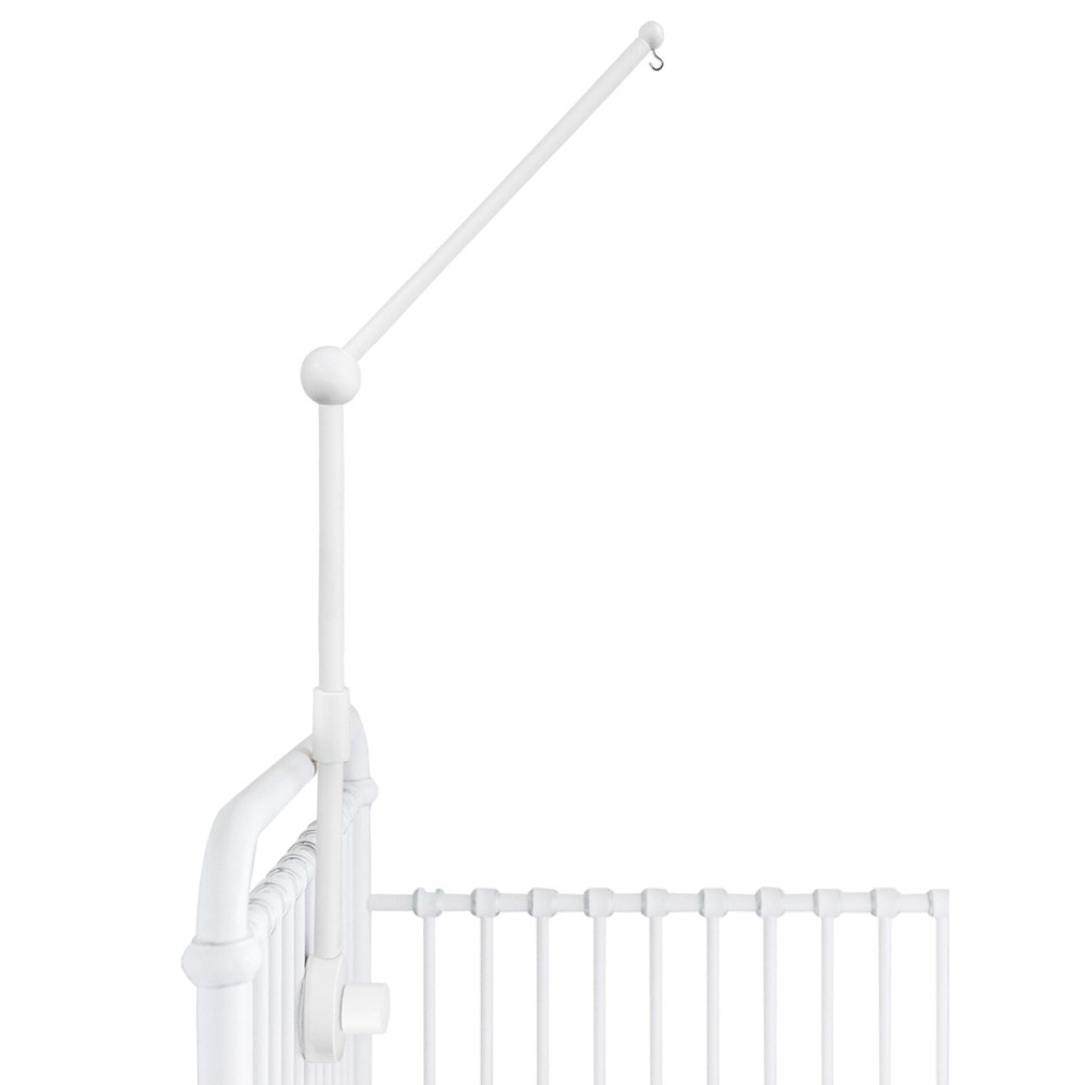 Baby Crib Mobile Arm Wooden Holder - Baby Mobile Hanger for Crib (31 inch, 100% Natural Beech Wood) Strong Anti Slip - Nursery Decor & Gift Accessories (White)