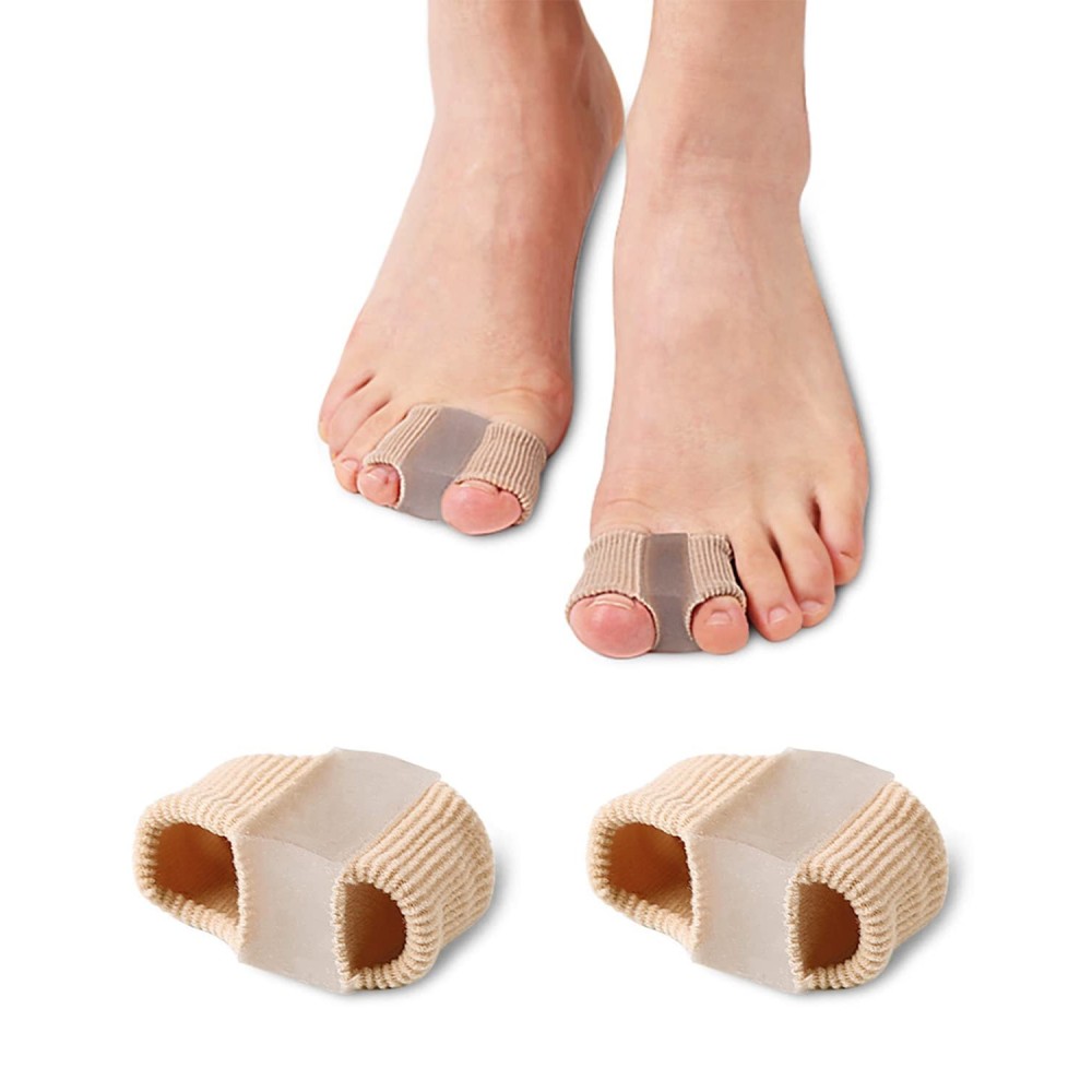 Golbylicc Bunion Toe Separators for Overlapping Toes Women Men, Gel Toe Spacers Bunion Corrector with 2 Loops for feet, Hammer Toe Straightener(2PC)