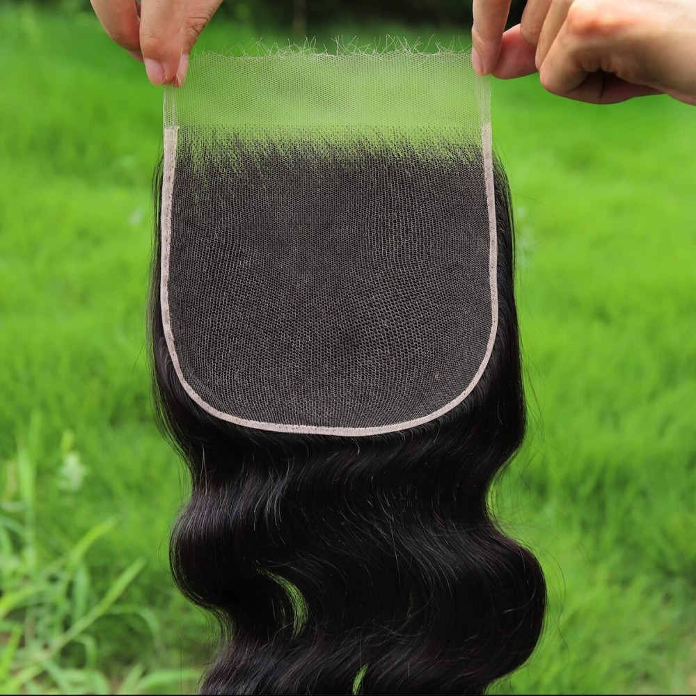 BEEOS 6x6 SKINLIKE Real HD Lace Closure Body Wave, Bleached Knots Pre-Plucked 0.10mm Ultra-thin Invisible Melted Swiss HD Lace Human Hair Closure 14 Inch