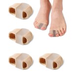 Golbylicc Bunion Toe Separators for Overlapping Toes Women Men, Gel Toe Spacers Bunion Corrector with 2 Loops for feet (4PC)