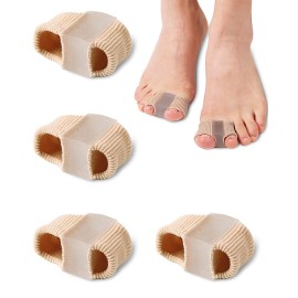 Golbylicc Bunion Toe Separators for Overlapping Toes Women Men, Gel Toe Spacers Bunion Corrector with 2 Loops for feet (4PC)