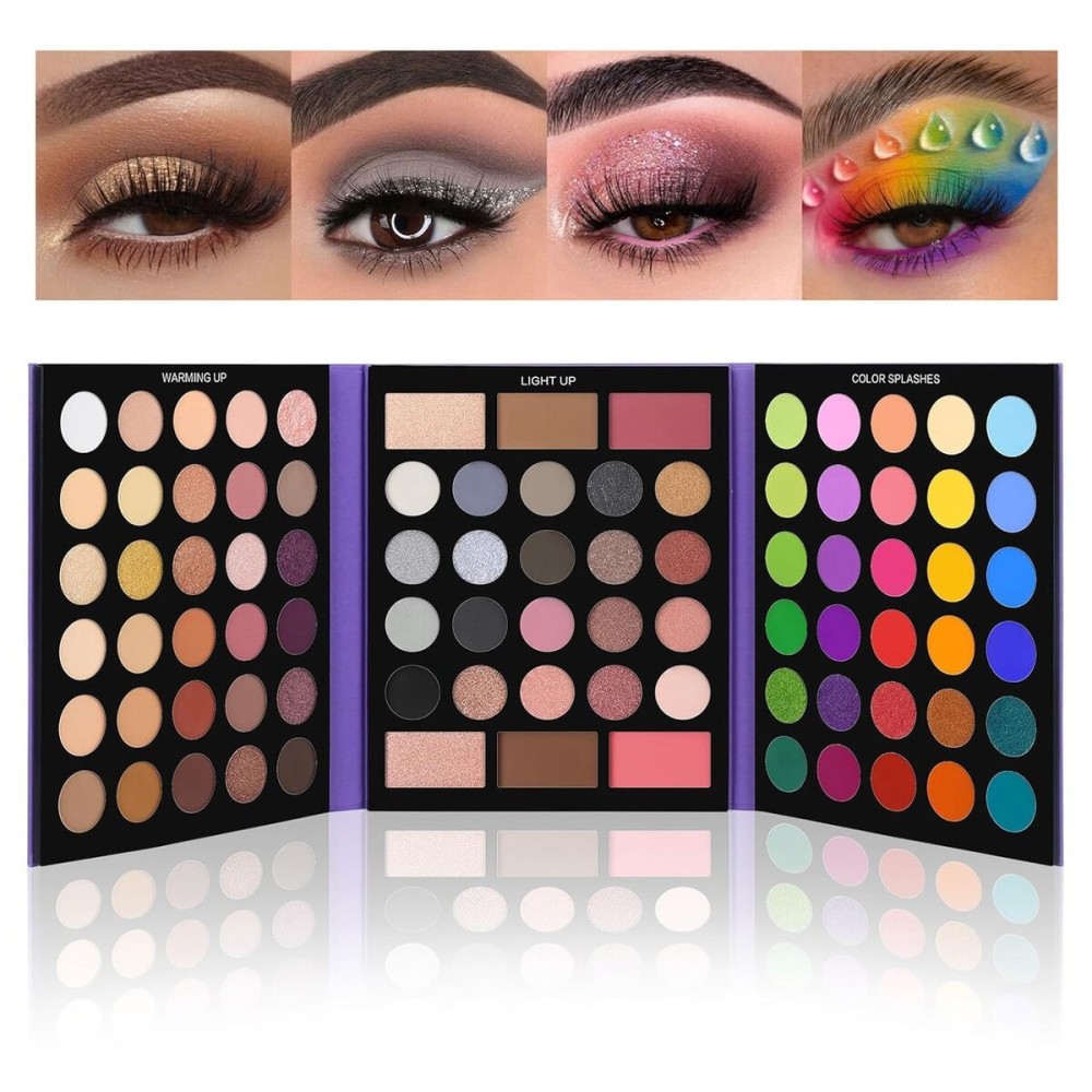 UCANBE Pretty All Set Eyeshadow Palette Pro 86 Colors Makeup Kit Matte Shimmer Eye Shadow Highlighters Contour Blush Powder All In One Makeup Pallet Holiday Christmas Valentine\'s Day Gift Set