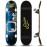 Sefulim 31 x 8 Inch Complete Skateboard 7 Layer Canadian Maple Double Kick Deck Concave Cruiser Trick Skateboard for Boys Girls Teens Adults Beginner