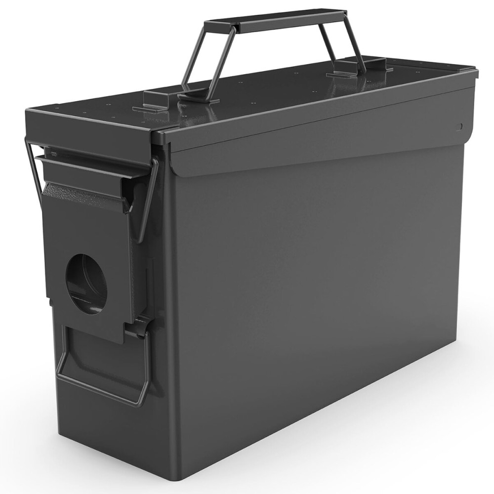 30 Cal Ammo Can Metal 9mm Ammo Box Storage Crate case for Shotgun Bullet Rifle Nerf Ammunition Waterproof case-Gard Organizer(Black),Gift Boxes for Dad Husband Father