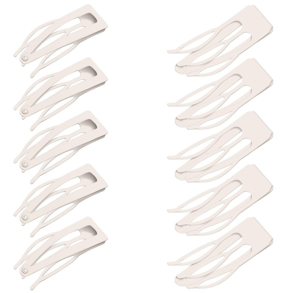 Chinco 24 Pcs Double Grip Hair Clips Metal Snap Clips Women Barrettes for Hair Making, Salon Supplies(Beige,2 Inch)