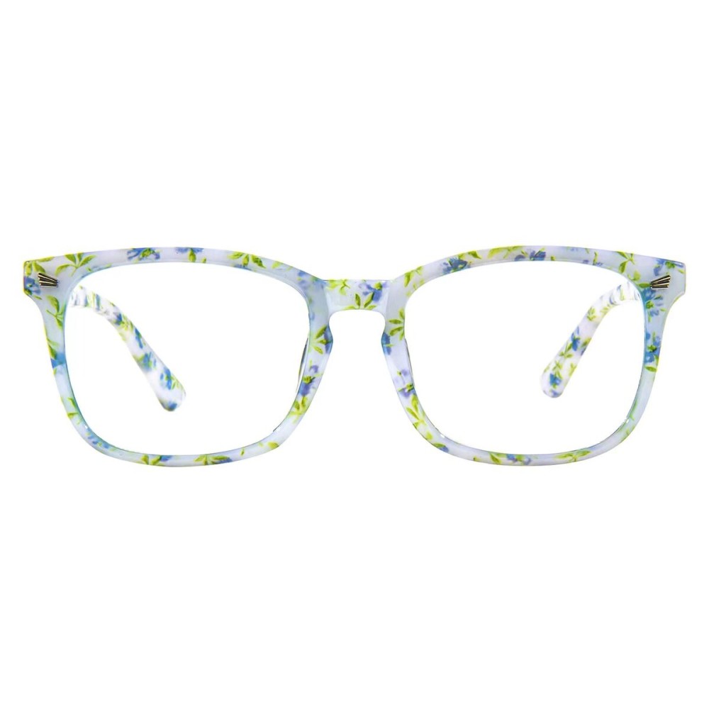 MAXJULI Blue Light Blocking Glasses,Computer Reading/Gaming/TV/Phones Glasses for Women Men(Porcelain Flower)