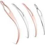 4 Pieces Sisterlock Retighten Tool, Dreadlock Tool for Hair, Dreadlock Crochet Needle, Loc Crochet Needle for Hair Extensions Styling Loc Maintenance(Rose Gold, Silver)
